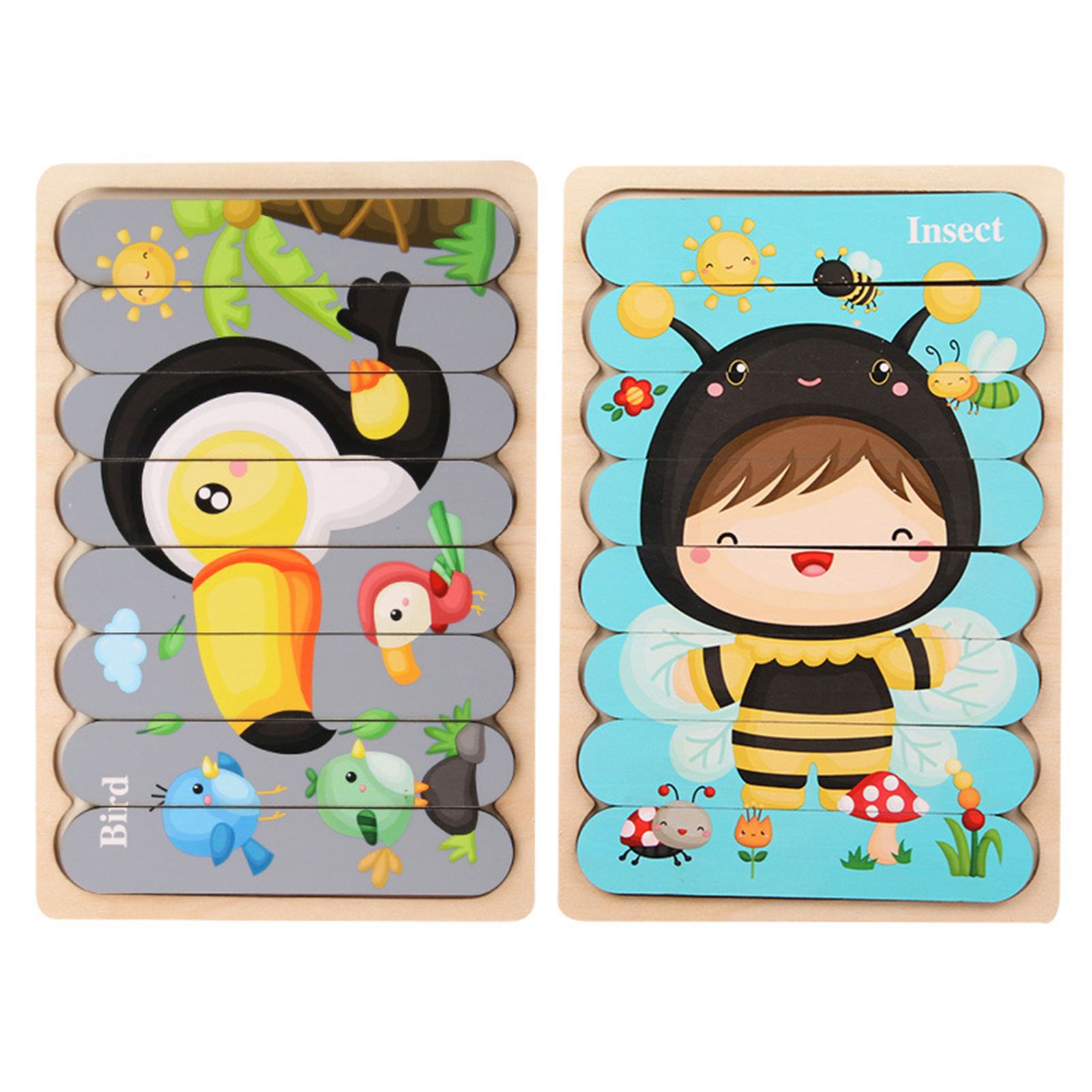 Childrenworld Wood Puzzles Eco-friendly Children Learning Educational Puzzles