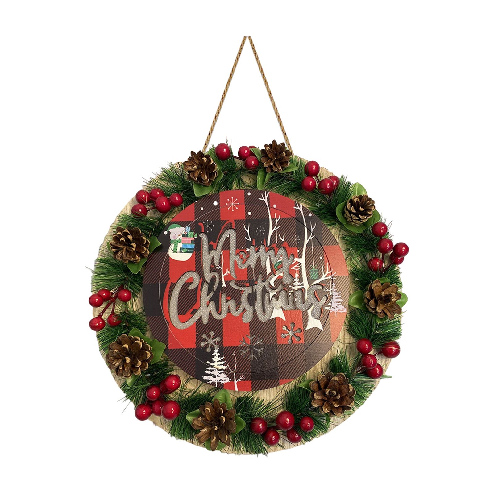 Wooden Doorplate Ornamental Rustic Festival Door Hanging Wreath