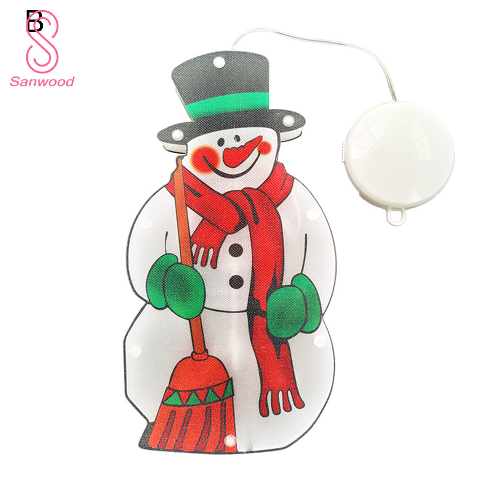 Window Suction Light LED Lighted Christmas Window Santa Claus Decoration