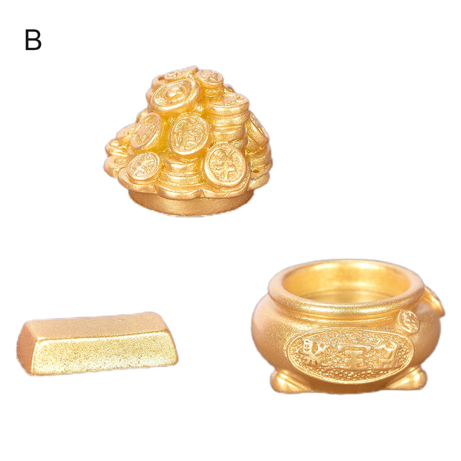 Cute Greedy Cow Gold Coin Model Micro Landscape Bonsai Succulent Ornaments Gift
