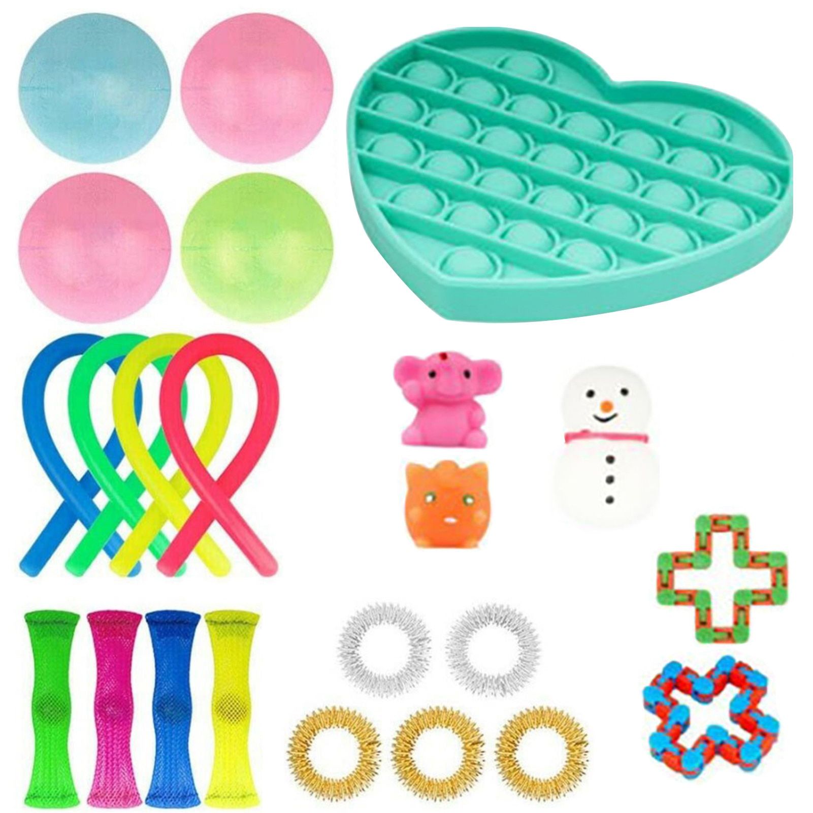 Spot 22/21/20PCS Pack Fidget Sensory Toy Set Noodles Rope Football Foam Ball Stress Relief Toys Autism Vent Toys For Kids Adults