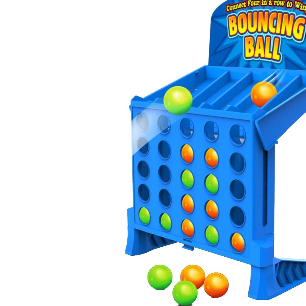 1 set Bouncing Linking Shots  Neutral ABS Educational toys children's portable jump ball four-line board game toy for children - blue