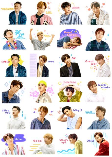 24PCS EXO Paper Sealing Stickers Crafts And Scrapbooking book Decorative sticker DIY Stationery
