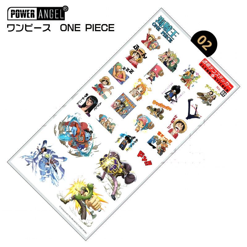 Anime One Piece Plastic Stickers Laptop Mobile Phone Book Transparent Sticker Toy for children