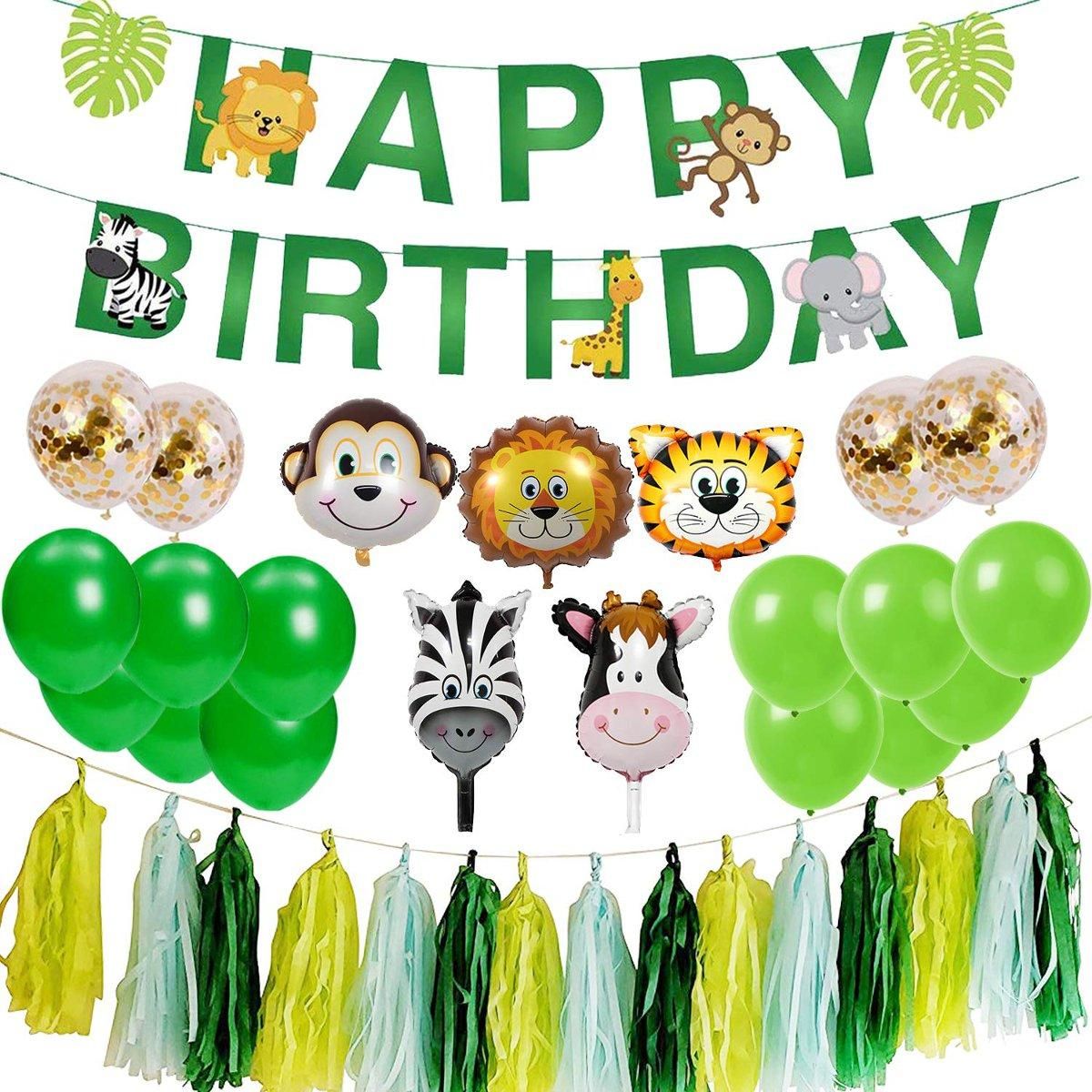Animals Aluminum Foil Toys Games Balloons Baby Shower Children Home Birthday Party Decor - Green