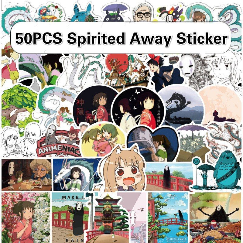 10/50PCS Anime Spirited Away Graffiti Stickers Waterproof PVC Skateboard Suitcase Laptop Water Bottle Kids Stickers Sticker