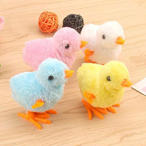 1PCS Cute Plush Wind Up Chicken Kids Educational Toy Clockwork Jumping Walking Chicks For Children Baby Gifts Random Color