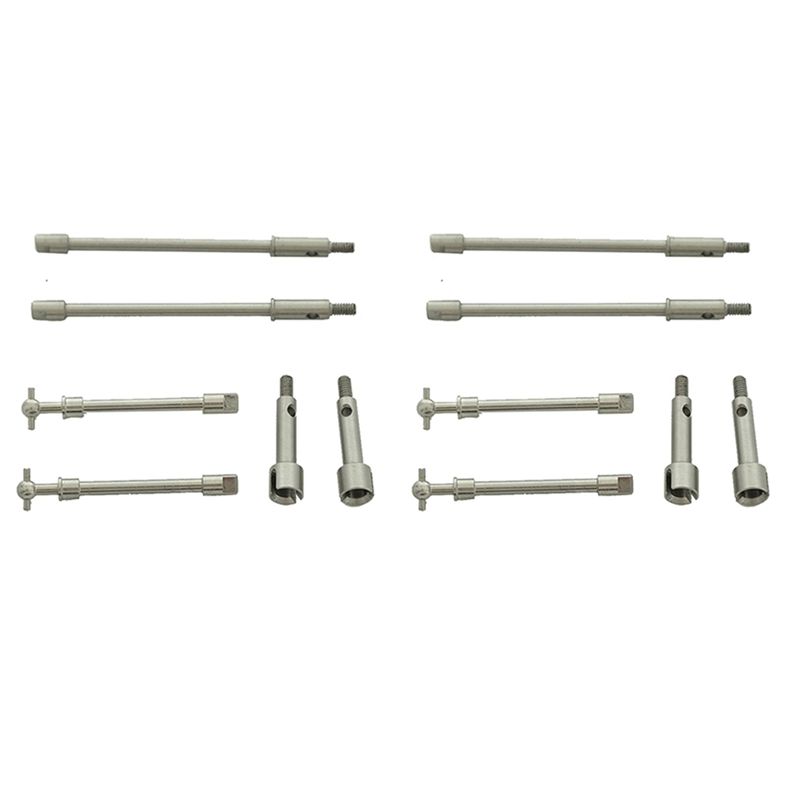 4X Hardened Steel Front & Rear Axle Drive Shaft CVD for Axial SCX24 90081 1/24 RC Crawler Car Upgrade Parts Accessories