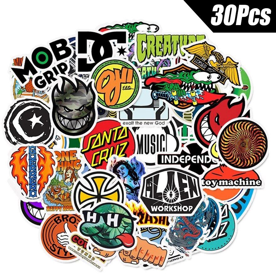 10/30/50pcs Anime Skateboard Stickers for Kids Guitar Cans Laptop Sticker Pack Set Motorcycle Suitcase Waterproof Stickers VSCO
