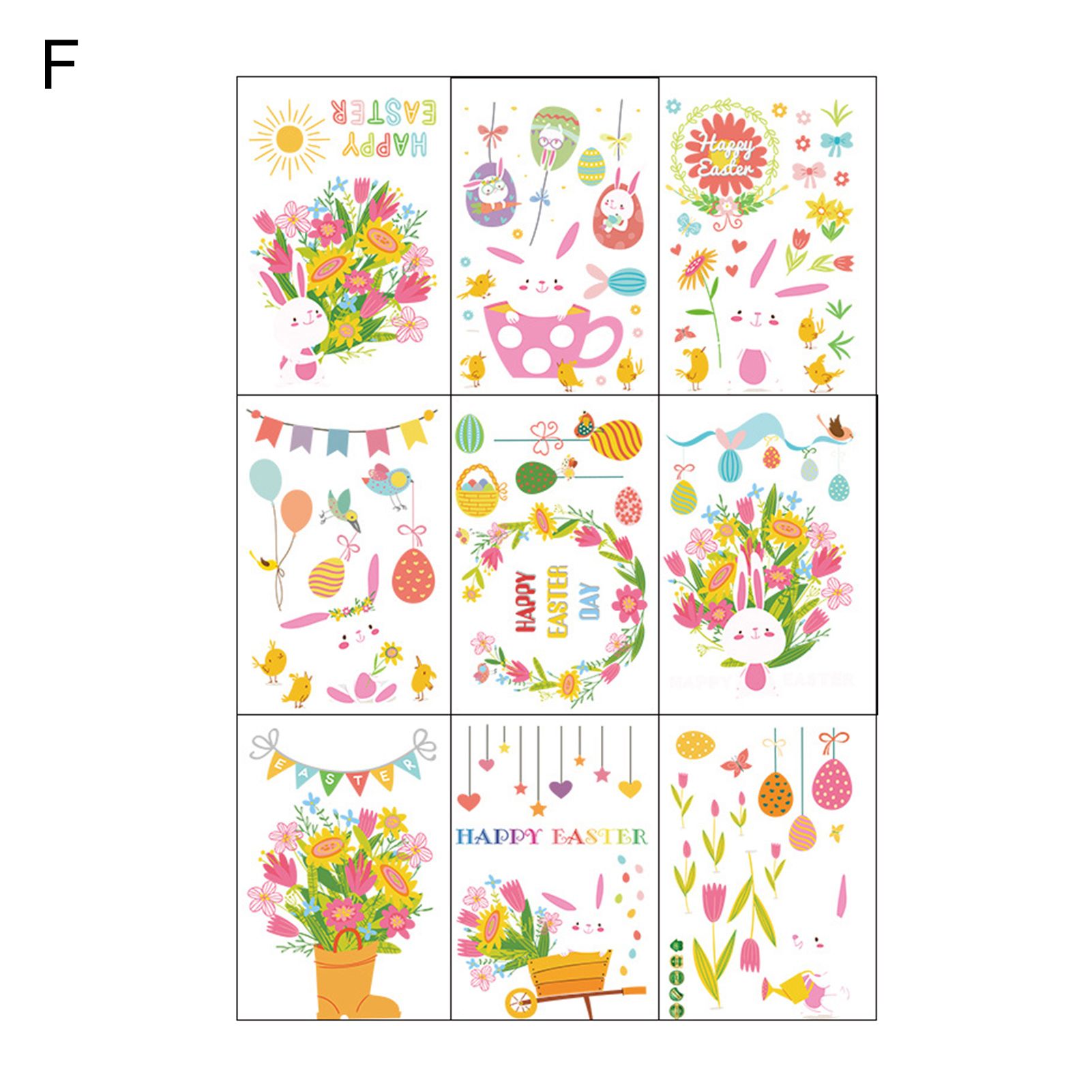 Easter Sticker Eye-catching Easter Egg Window Clings Glass Decorations