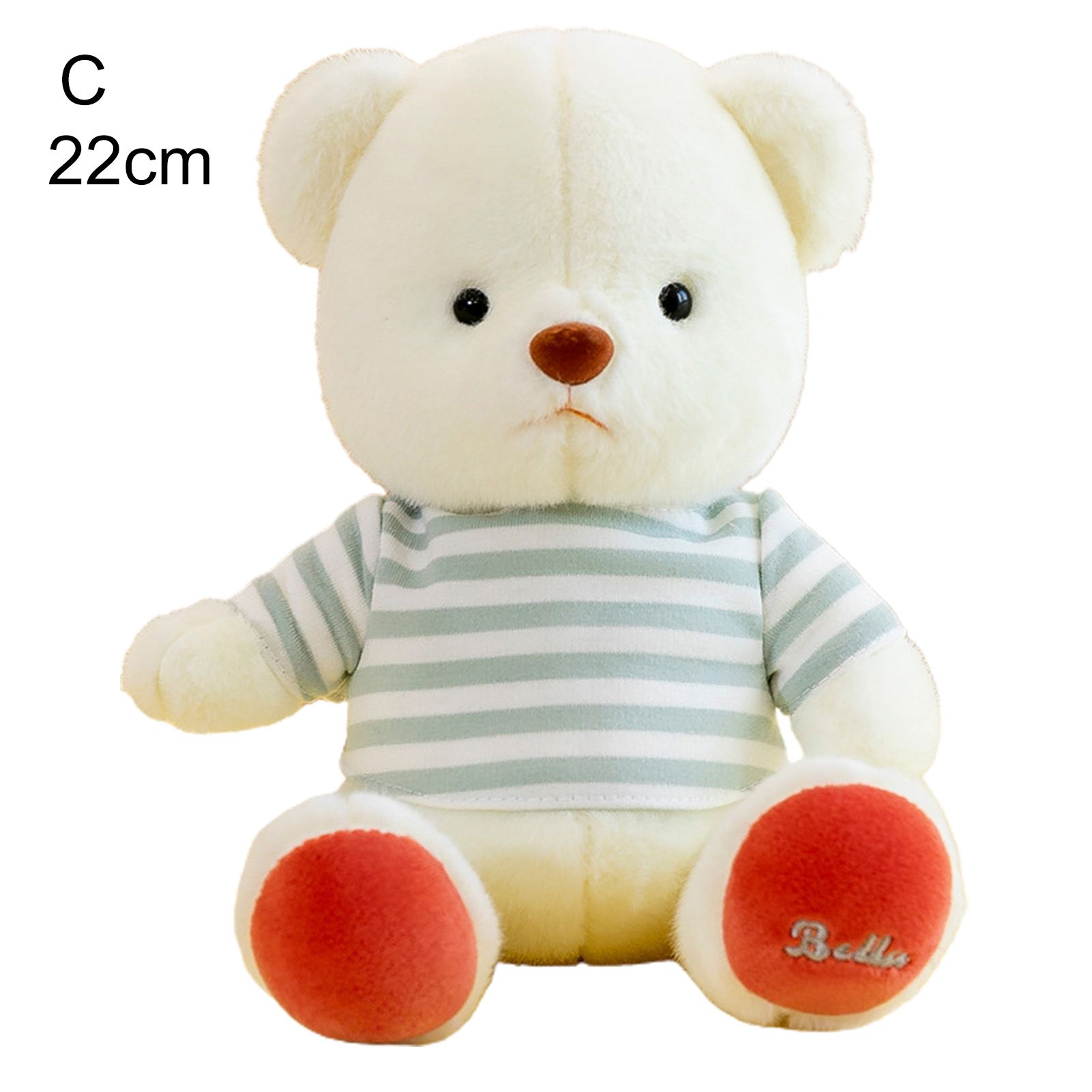 Bear Plush Toy Precisely Detail Striped/Bow-knot Bear Plush Doll