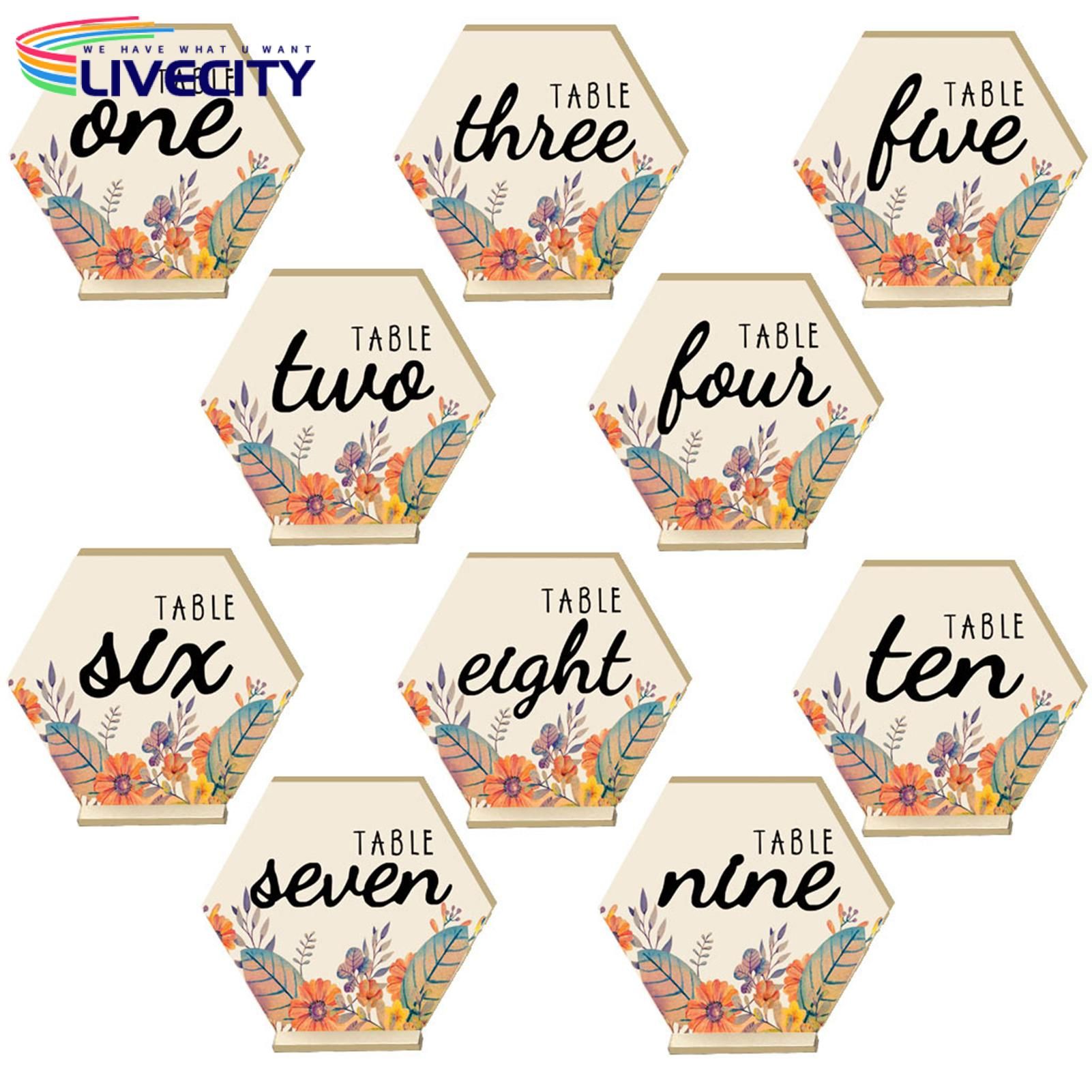 Table Number Holder DIY Craft Burr-free 1-10 Table Numbers