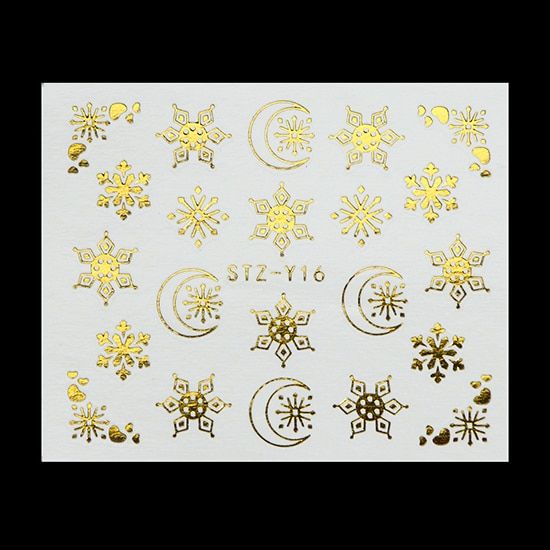 Gold Silver Christmas Stickers For Nails Snowflake Winter Water Decals Transfer Sliders Manicure Nail Art Decorations TRSTZ-YA-2