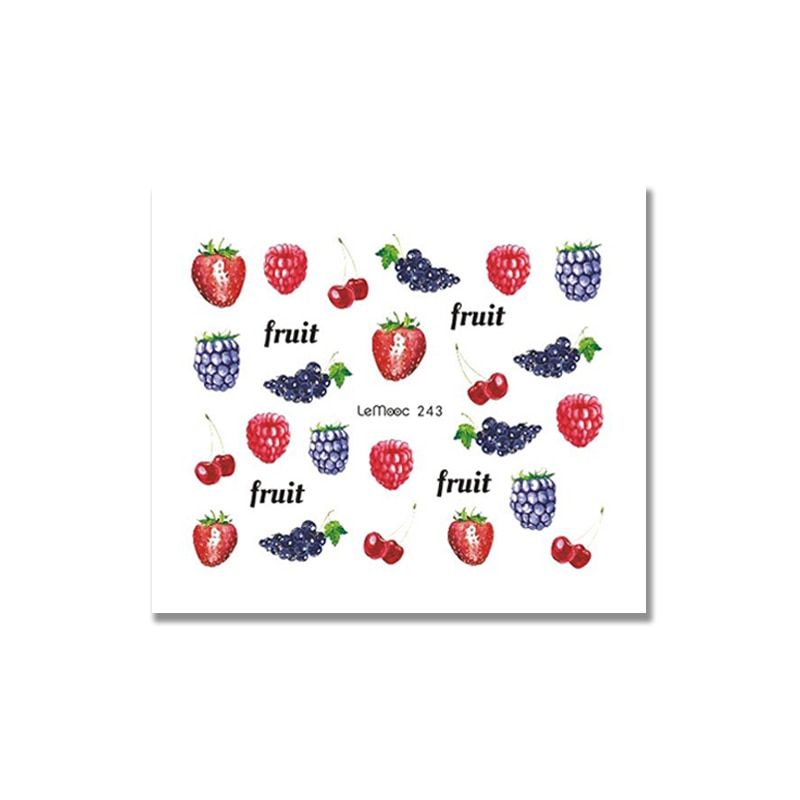 Summer Fruit 3D Nail Sticker Watermelon/Apple/Banana/Peach Nail Art Stickers Nail Art Transfer Sticker DIY Decoration