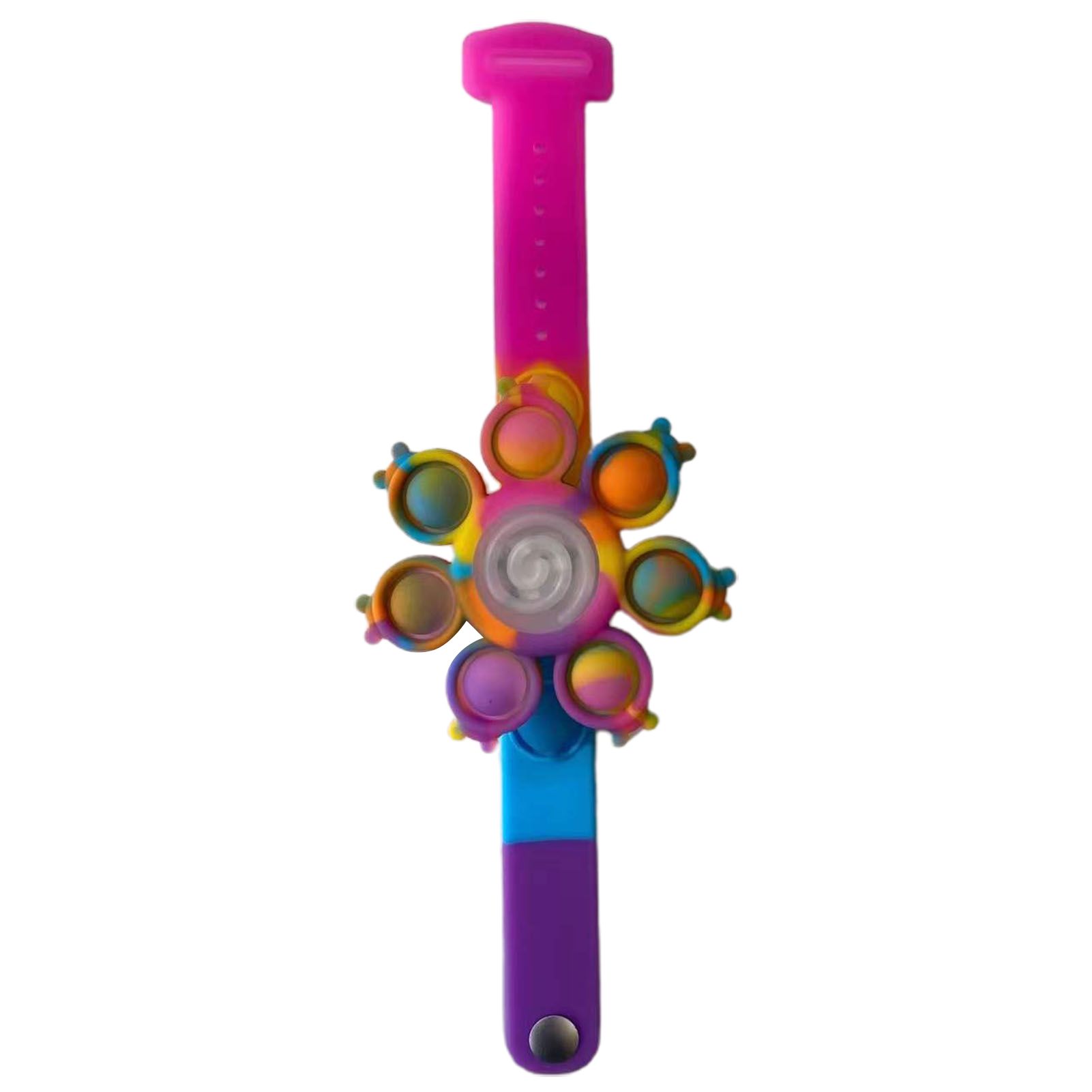 Decompression Toy Adorable Portable Silicone Ladybug Glowing Spinning Top Bracelet for Child