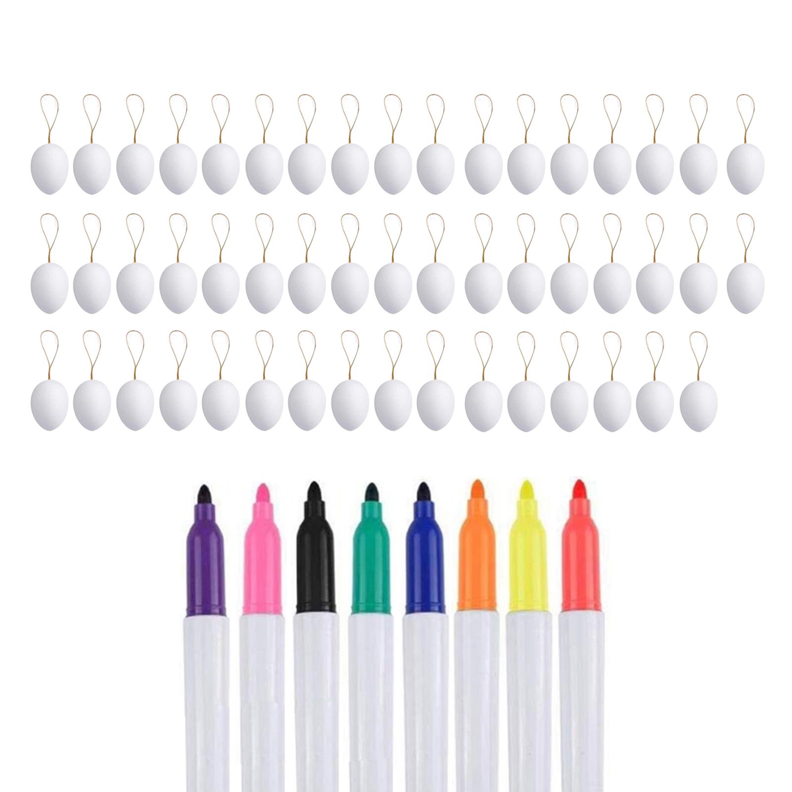 Easter Egg Kit Handmade Children Handmade DIY Easter Egg with 8 Colorful Marker Pens