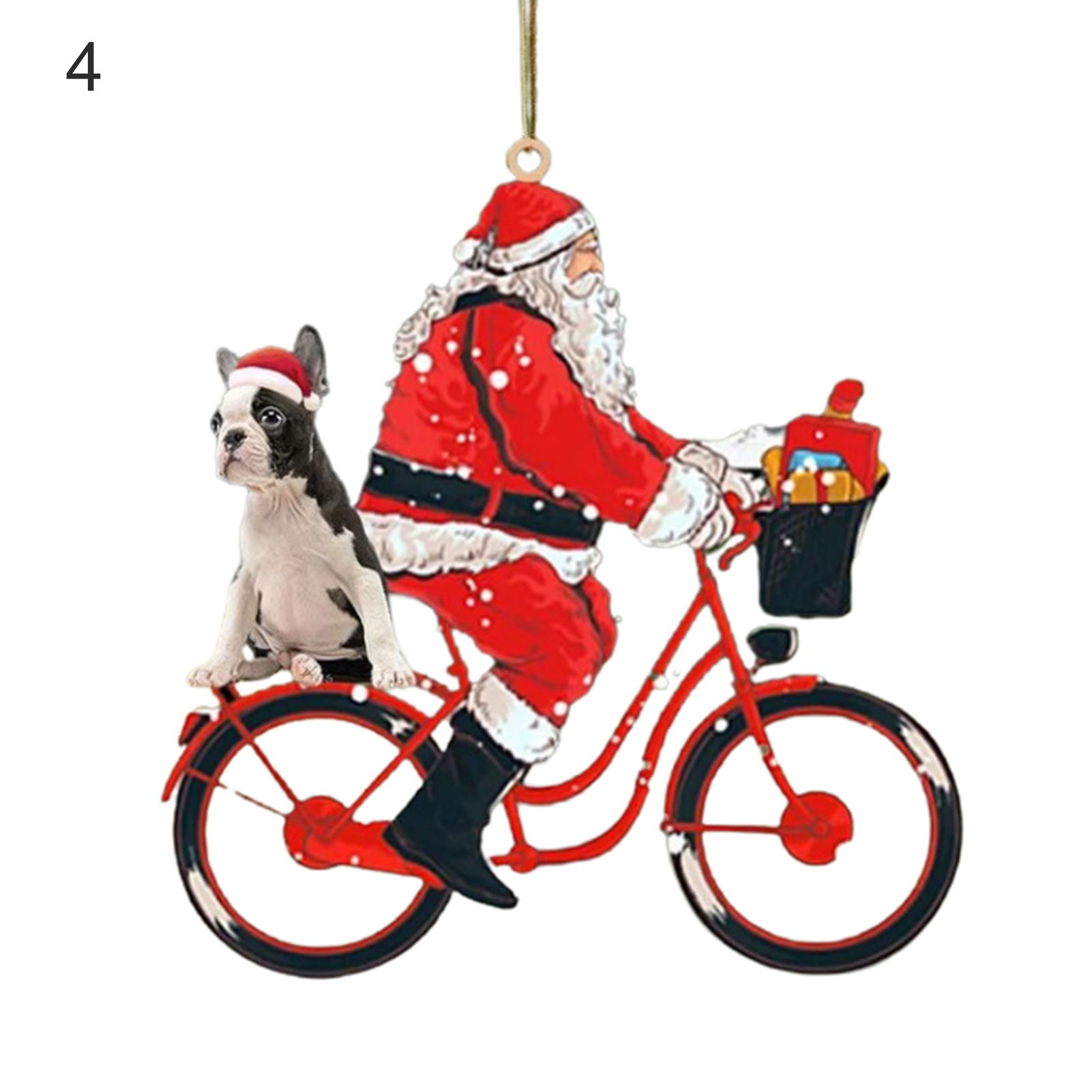 Hanging Widget Eye-catching Creative Santa Cycling Shape Hanging Widget
