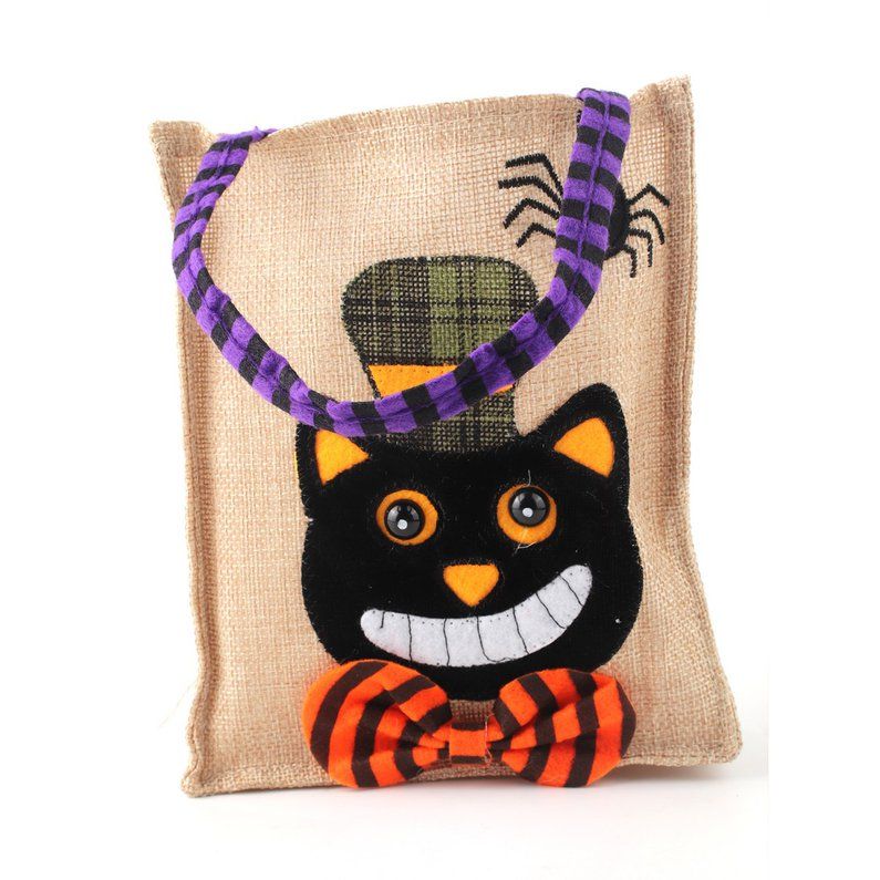 Children Kids Halloween Dress Up Handbags Cartoon Cotton Linen Candy Bags