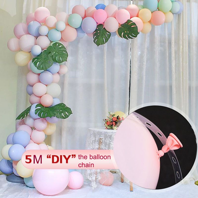 5 M Single Hole Balloon Chain Birthday Background Wall Decoration Wedding Balloon Link Wedding Balloon Accessories