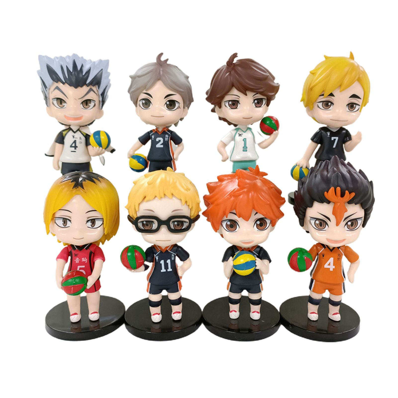 8Pcs Model Toy Haikyuu Figure Shoyo Simulation PVC Cartoon Anime Action Miniature for Kids