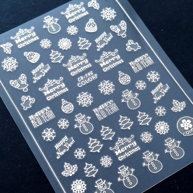 Christmas snowflake design est HANYI-247 3d nail sticker Japan style nail sticker decal DIY art decoration tools