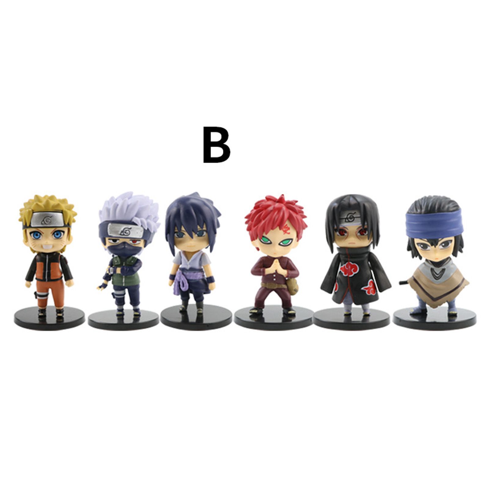 6Pcs/Set Anime Naruto Cartoon Action Figure Model Toy Home Desk Car Ornament