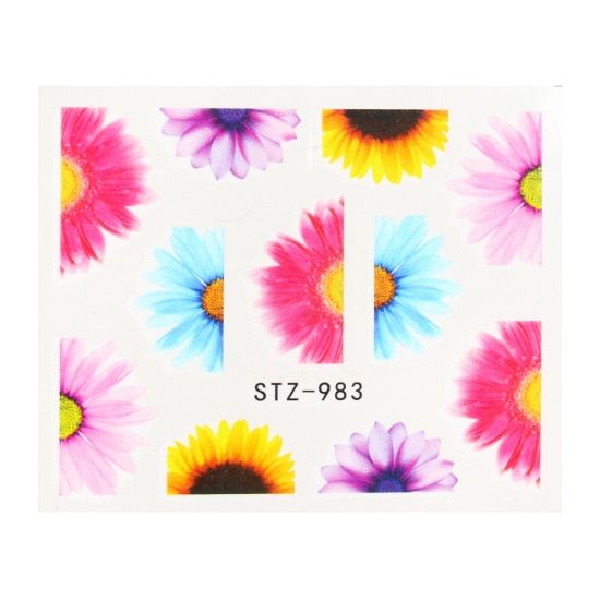 Butterfly Nail Stickers Water Transfer Decals Colorful Blue Black Design Nail Art Manicure Sliders Wraps Foils TRSTZ982-1017