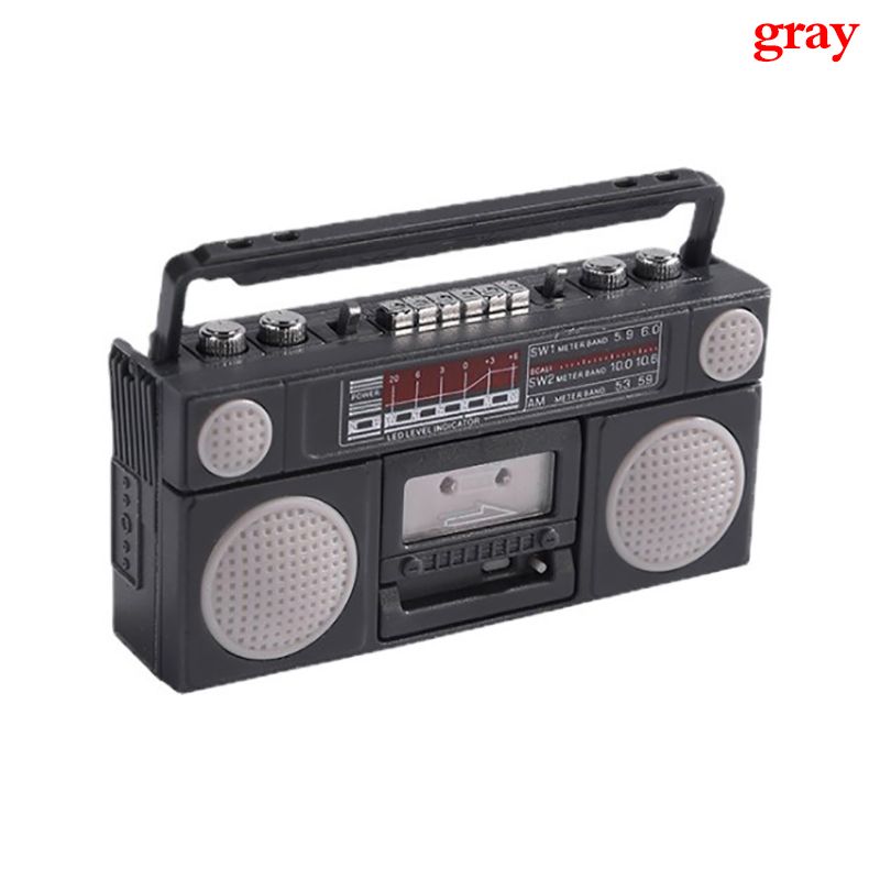 DollHouse Mini ornaments Mini nostalgic radio recorder model toy decorations