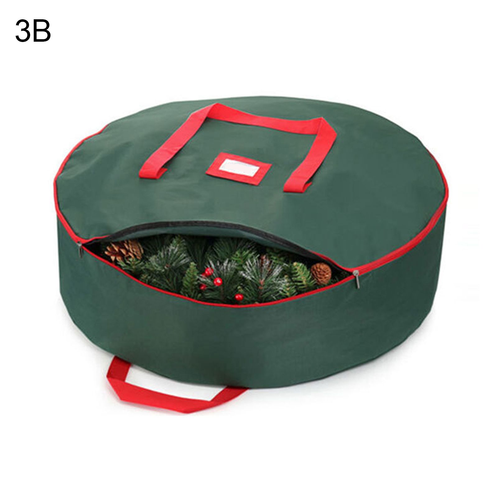 Christ Wreath Storage Bag Zipper Handles Zipper Waterproof Artificial Wreath Organizer