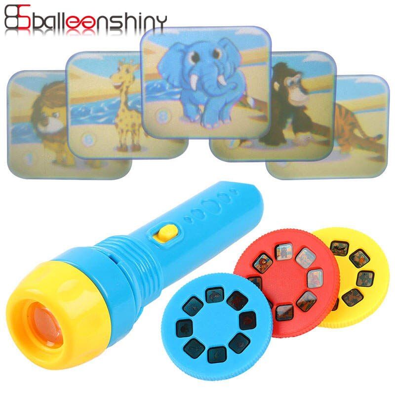 Balleenshiny 24pattern Kids Toy LED Dinosaur Projector Pattern Torch Projector  Light-up Rotary Educational Toys