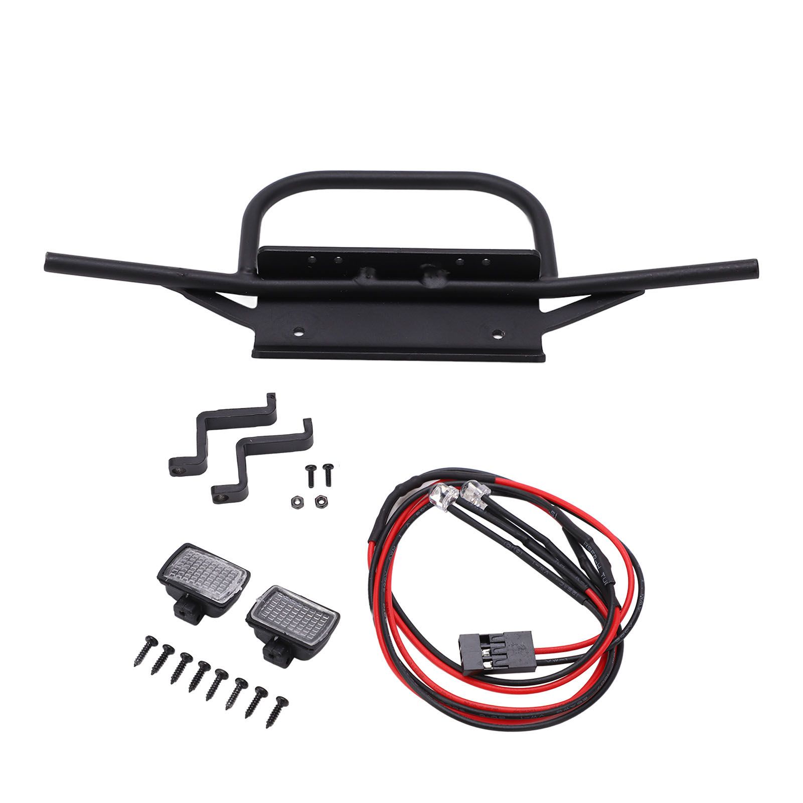 Metal Front Bumper with LED Headlights RC Car Parts for MN D90 1:12
