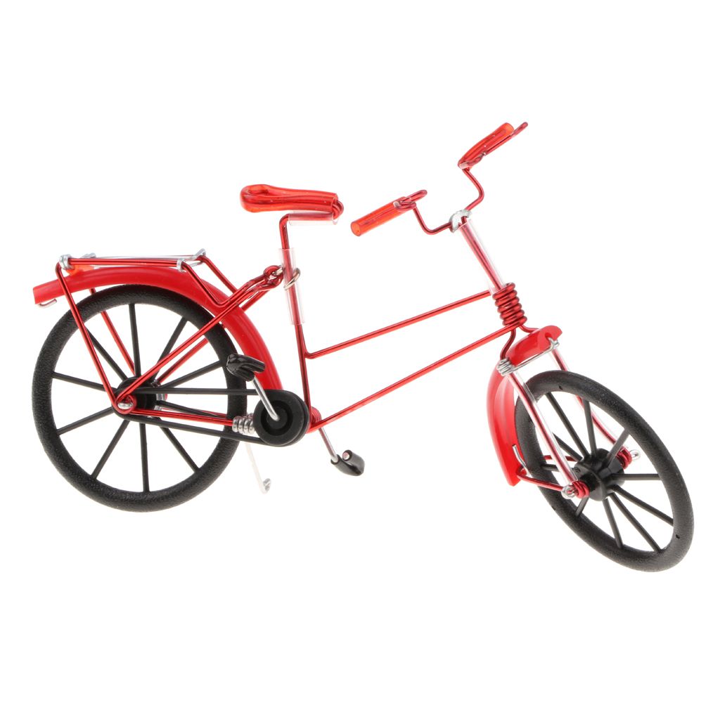 Red Iron Decorative Bicycle Model Desk Decor 7.9'' x 2.6''W x 5.5''H