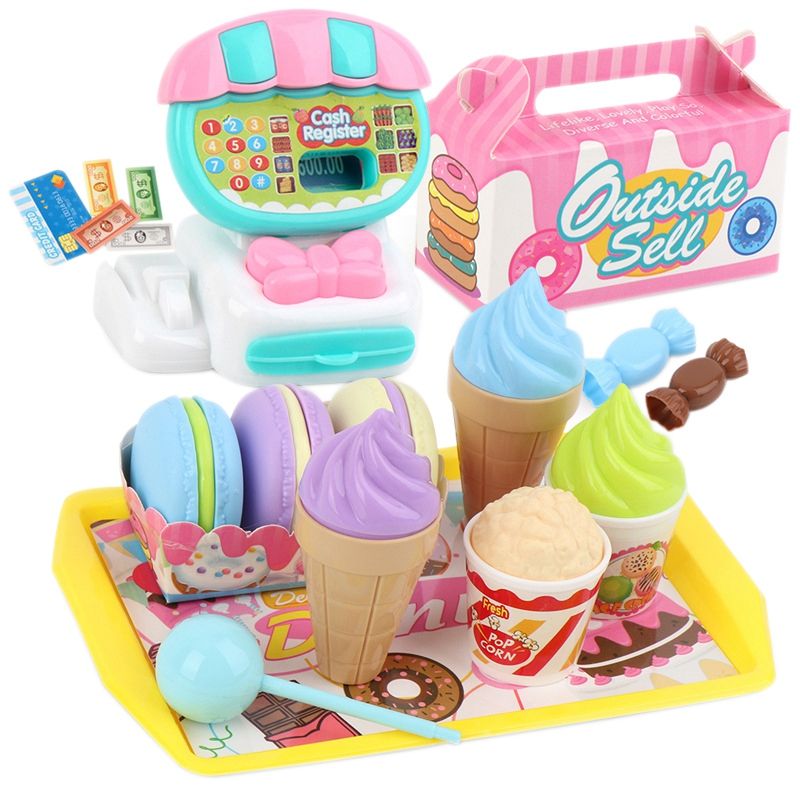 24PCS Dessert Fruit Shopping Cart s ni Supermarket Cashier  Set