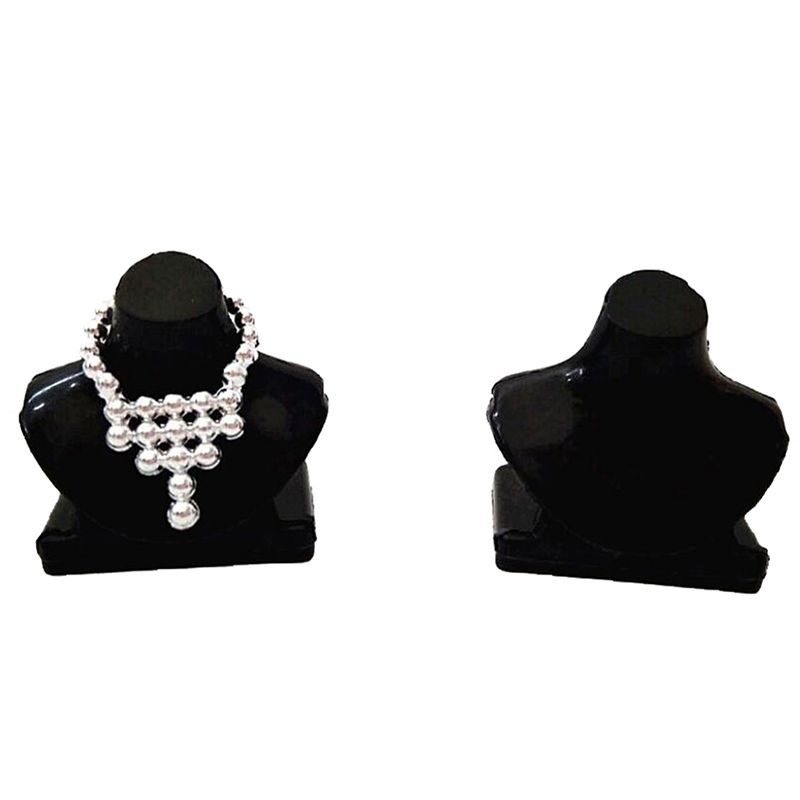 1Pc Doll Mini Black Necklace Jewelry Support Stand Toy Dollhouse Accessories