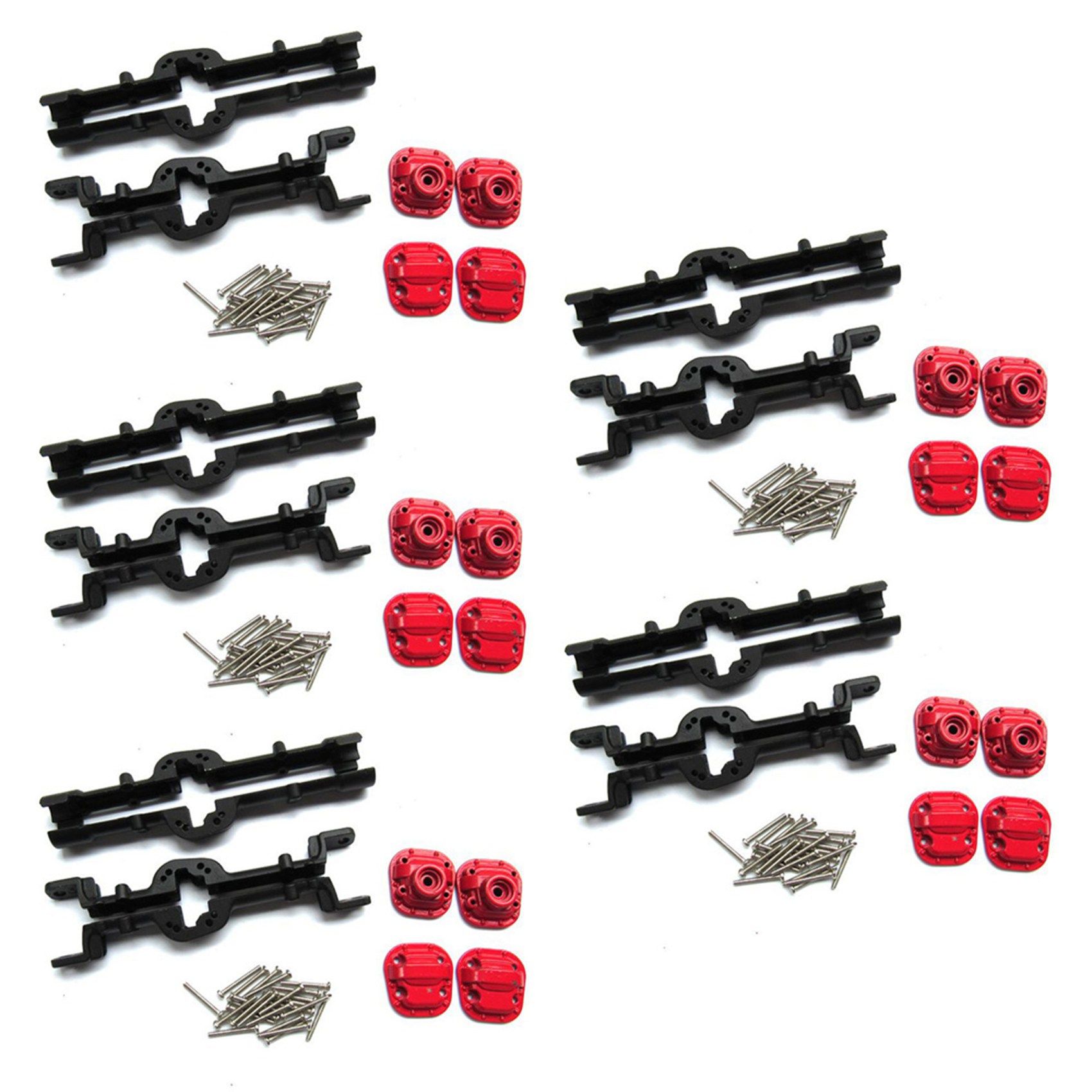 5X Metal Front and Rear Bridge Axle Housing Case for MN D90 D91 MN99 MN99S 1/12 RC Car Upgrade Parts Accessories,Black