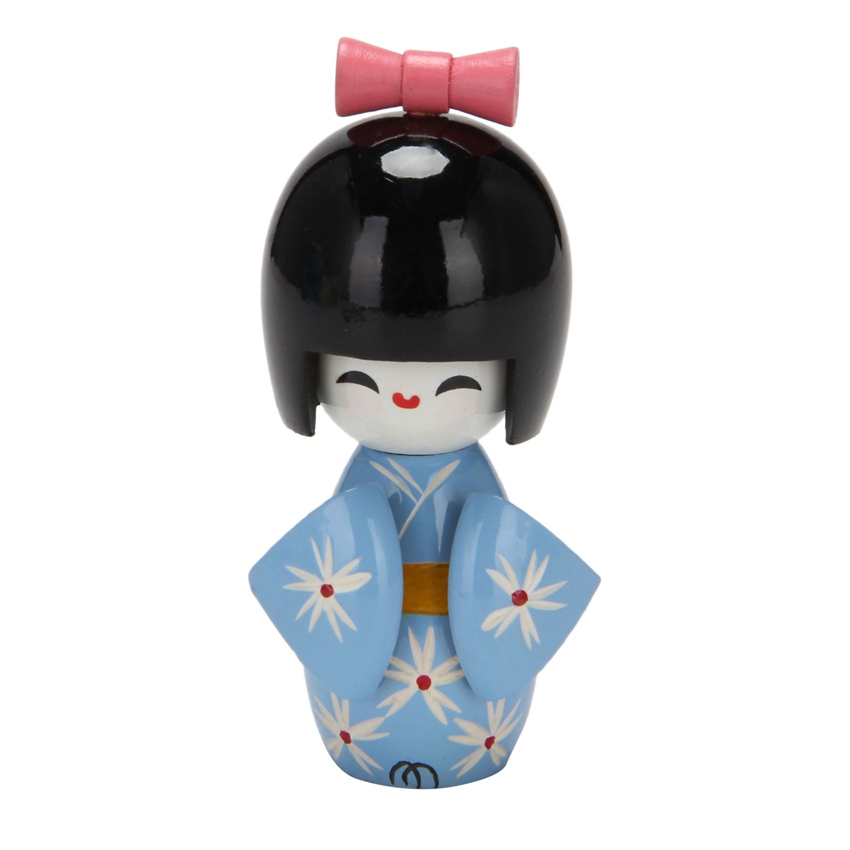 Plum Blossom Cherry Pattern Japanese Wooden Doll Wooden Doll Doll Japanese Style Kimono Girl 9cm Small Ornament Gift C