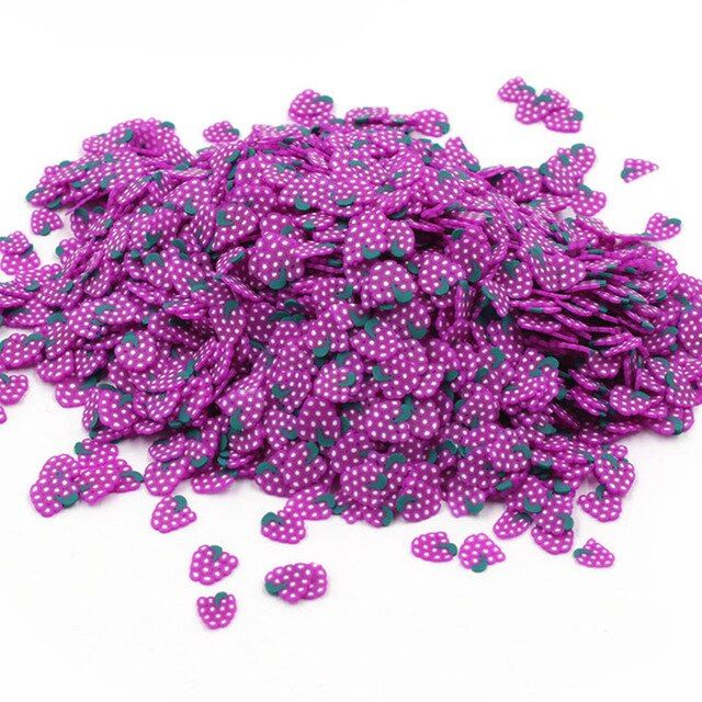 1000pcs Soft pottery Fruit Slices Decor Additives For Slime Filler Supplies Charms Clay Accessories Avocado Nail Art Decoration