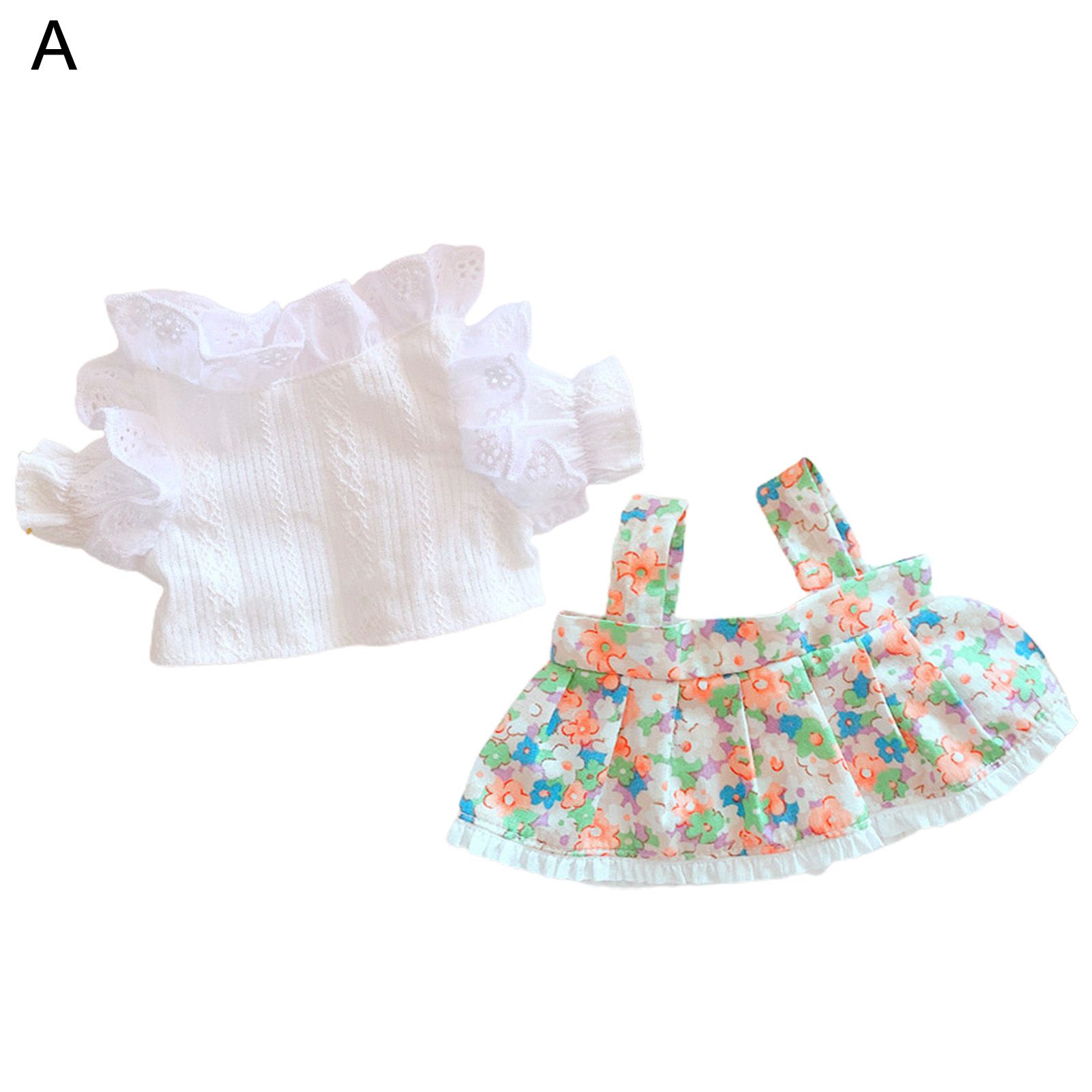 Doll Pleated Skirts Compact Cute Doll Suspender Skirt Cap Set