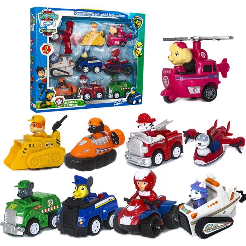 Toy set children's pull back car full set of patrol car wangwang team stand big rescue car boy girl toy