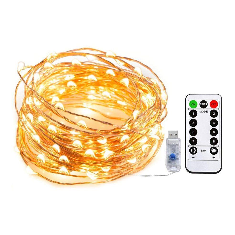 10m 100LED String Light Remote Control USB Copper Wire ChristString Light