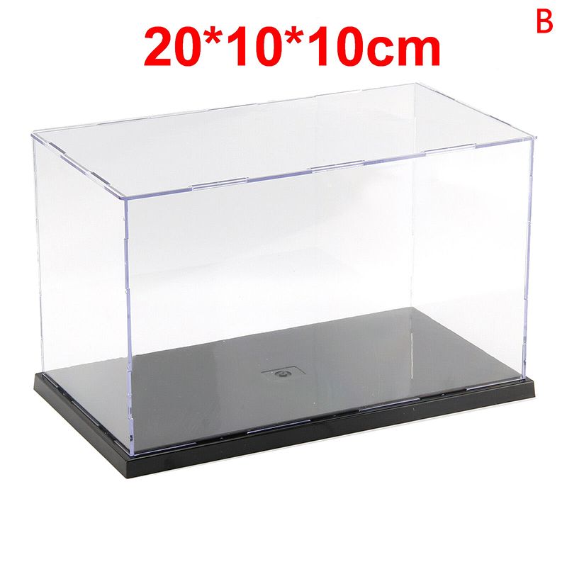 30cm Perspex Acrylic Display Case H Box Plastic Base Dustproof Figure Trophy