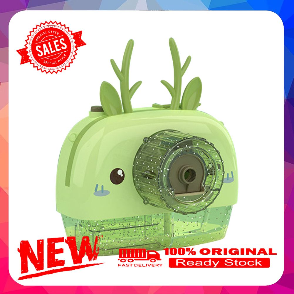 Kids Rabbit Elk Camera Light Music Electric Automatic Bubble Blower Machine Toy