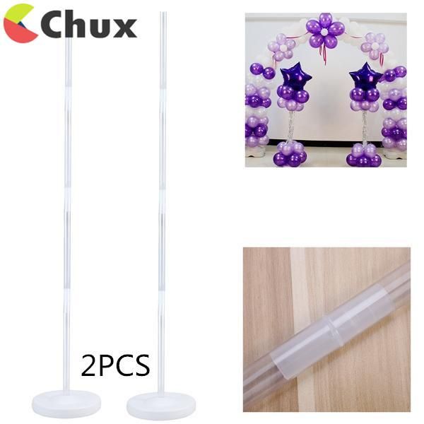 2 Set 97cm Balloon Column Base Accessories Tubes Stick Plastic Poles Wedding Birthday Party Garden Decoration