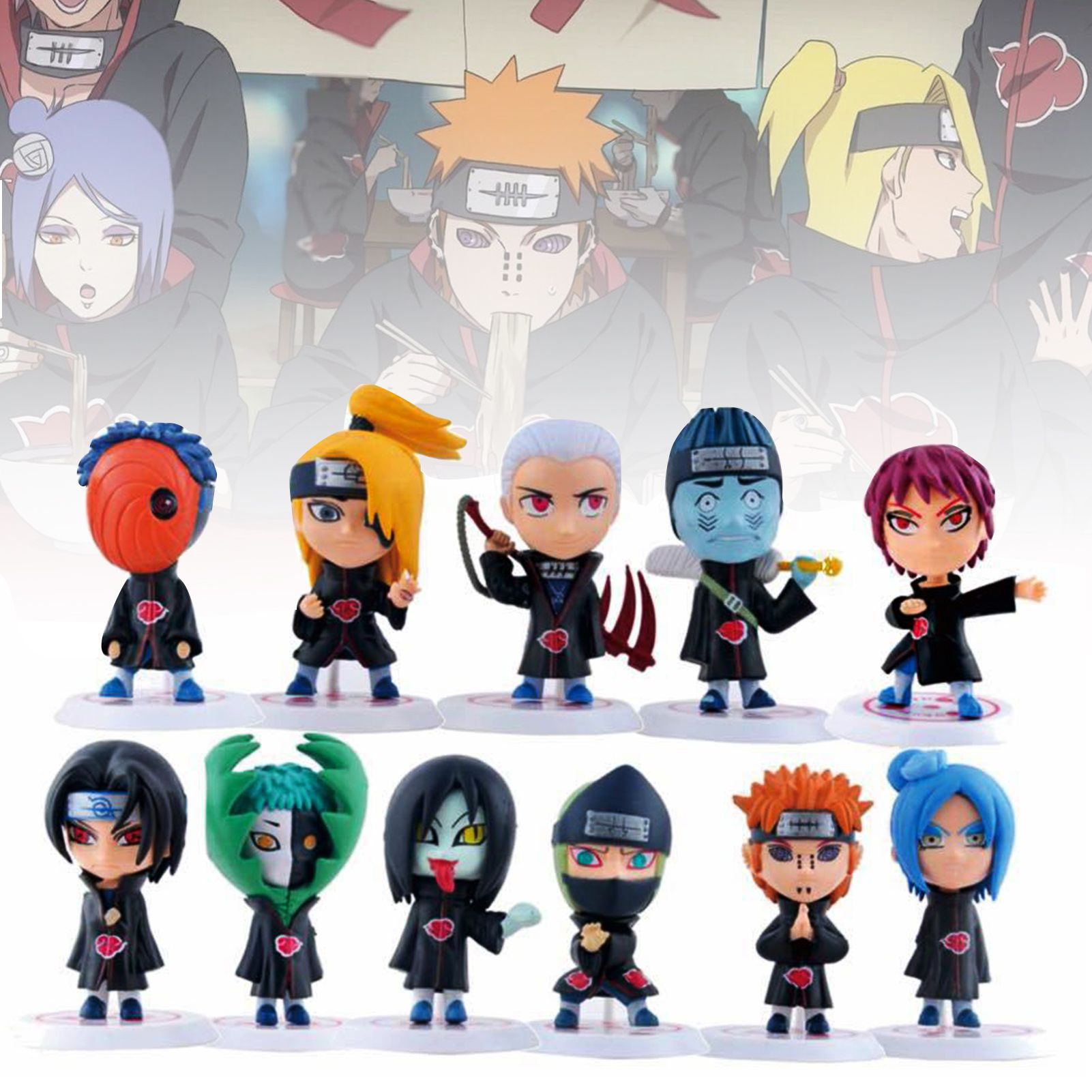 Livecity 11Pcs Anime Naruto Character Model Miniature Display Mold Home Desktop Decor