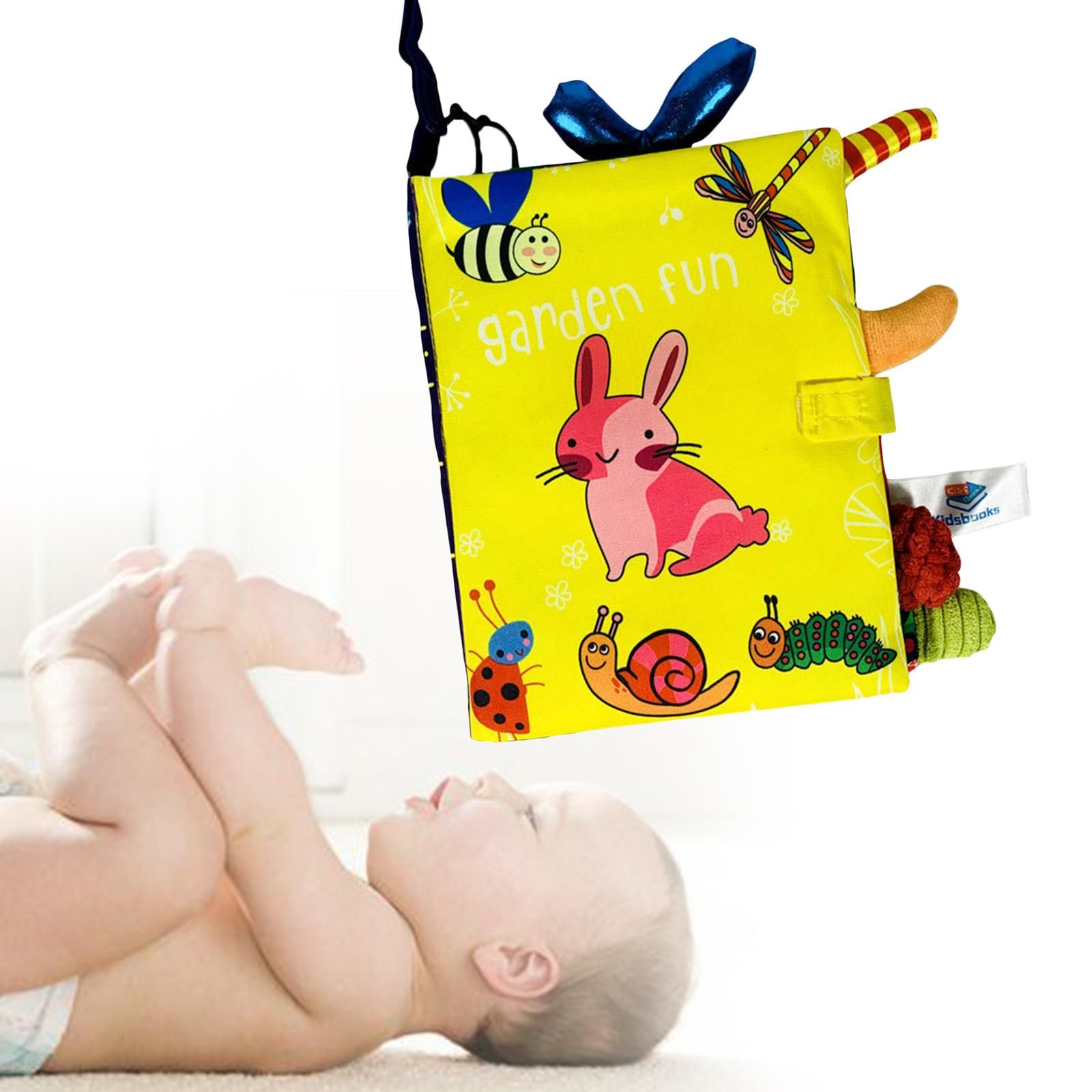 Soft Cloth Book Crinkle Book Rattle Toy for Infants Educational Car Seat Babies Newborn