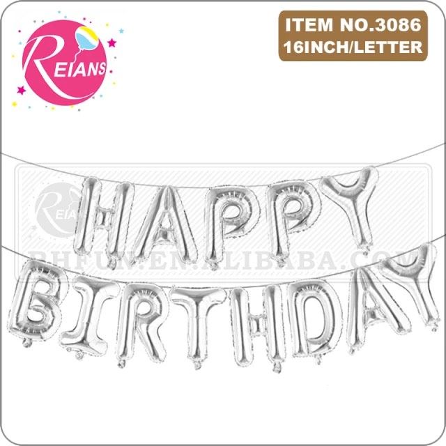 HAPPY BIRTHDAY Foil Balloon Banner, Aluminum Foil Letters Banner Balloons for Party Supplies, Birthday Decorations
