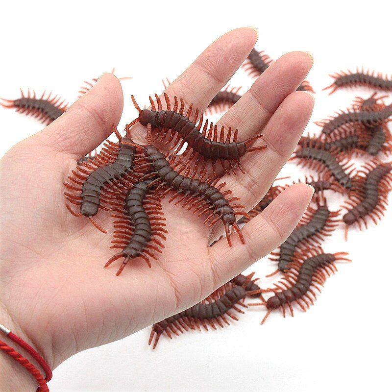 1Pcs April Fools Day Halloween Toys Burlesque Toy Lifelike Simulation Rubber Centipede Gags & Practical Jokes Prop Decorations