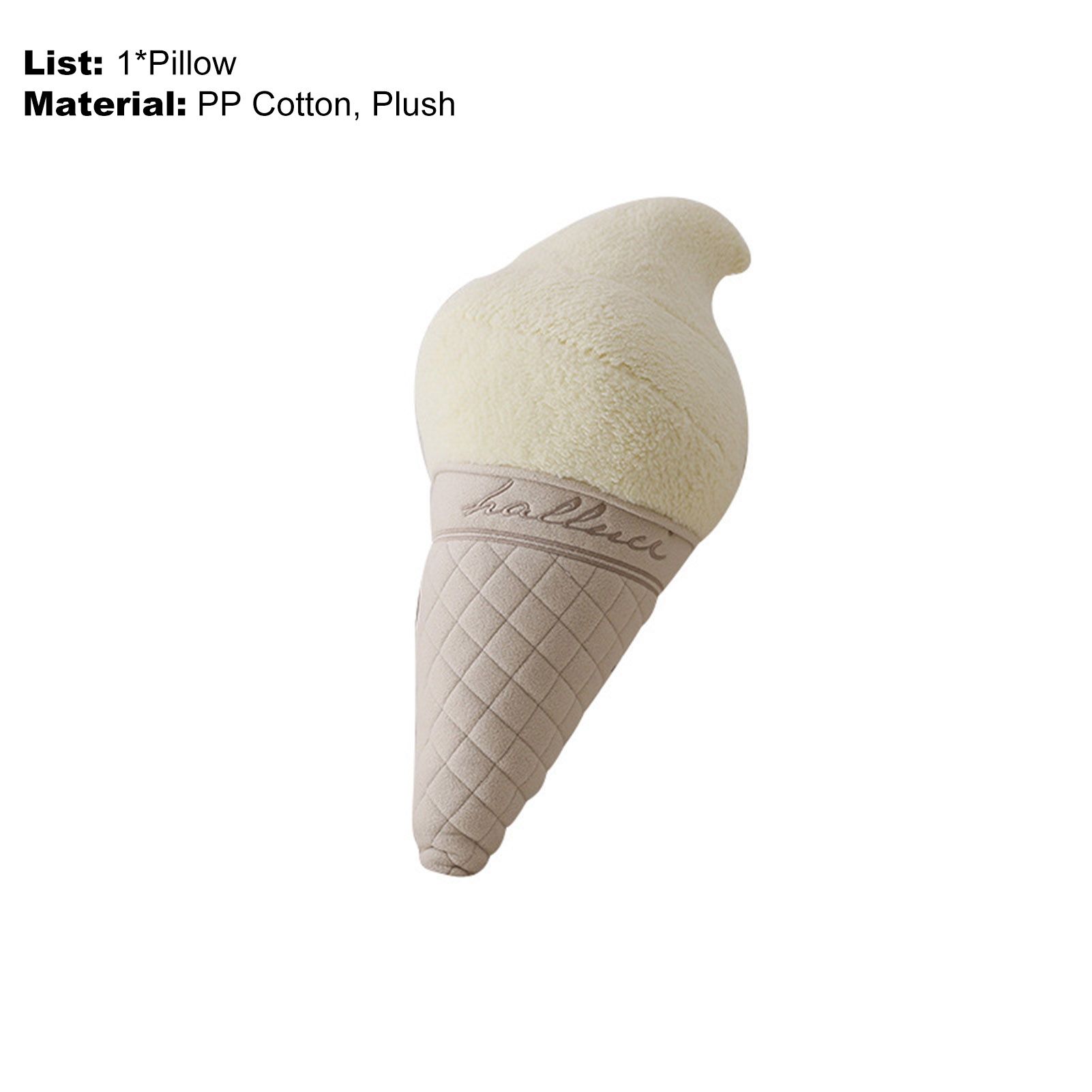 Greenhome Sleeping Pillow Toy Ice Cream Shape Comfortable Plush Wide Application Hugging Pillow for Gift