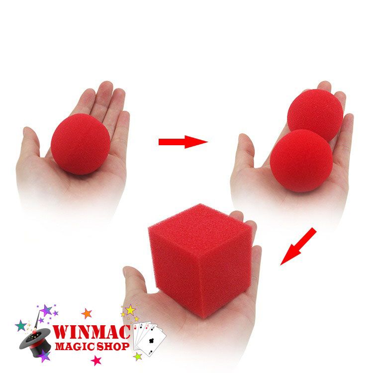 magic tricks sponge ball to square Turn two red sponge balls into a single red sponge cube easy to do magic