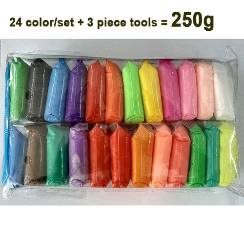 36 Color Light Clay Educational Toys Colorful Air Dry Polymer Plasticine Kids DIY Fruit Cake Slime Light Soft Clay Toy Gift